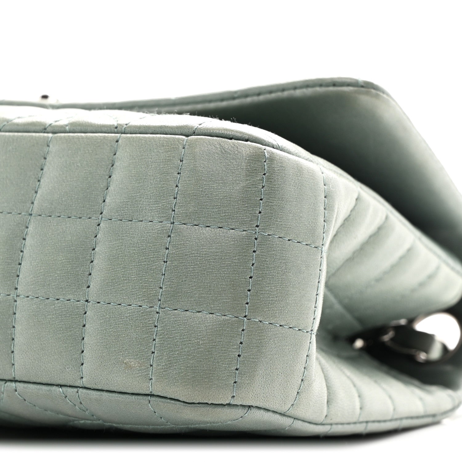 Lambskin Quilted Lady Graphic Flap Green