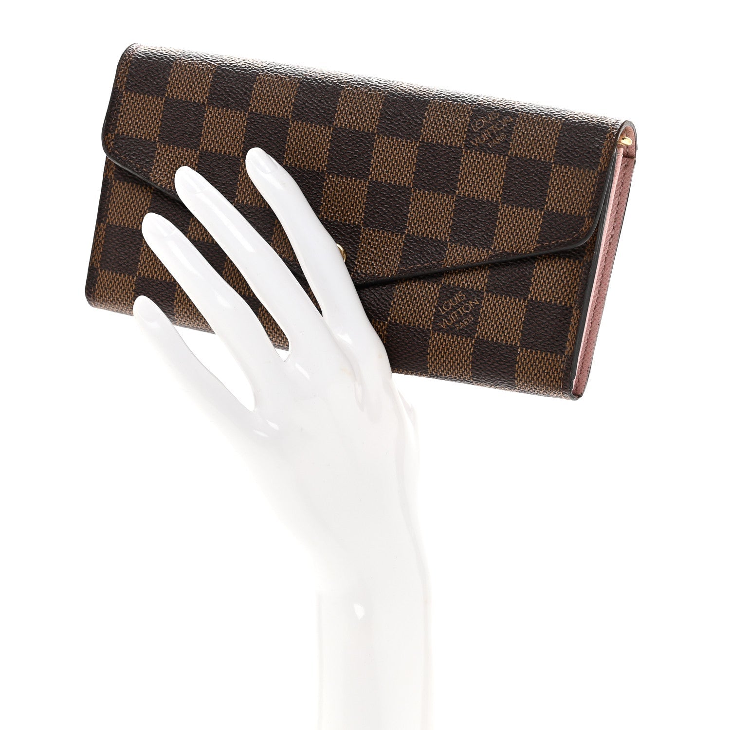 Damier Ebene Sarah Wallet NM Rose Ballerine