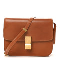 Natural Calfskin Medium Classic Box Flap Bag Tan