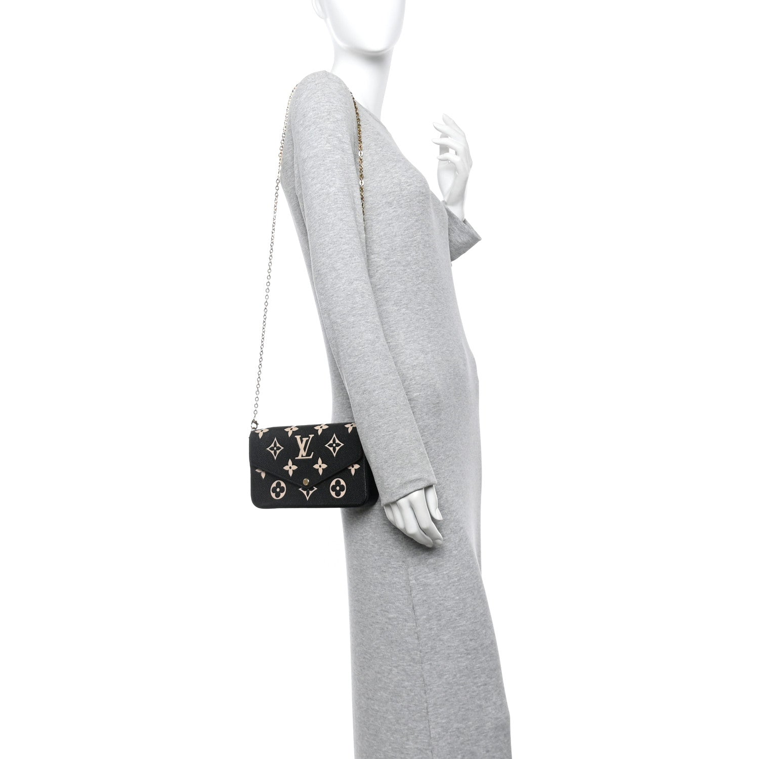Empreinte Monogram Giant Felicie Pochette Black Beige