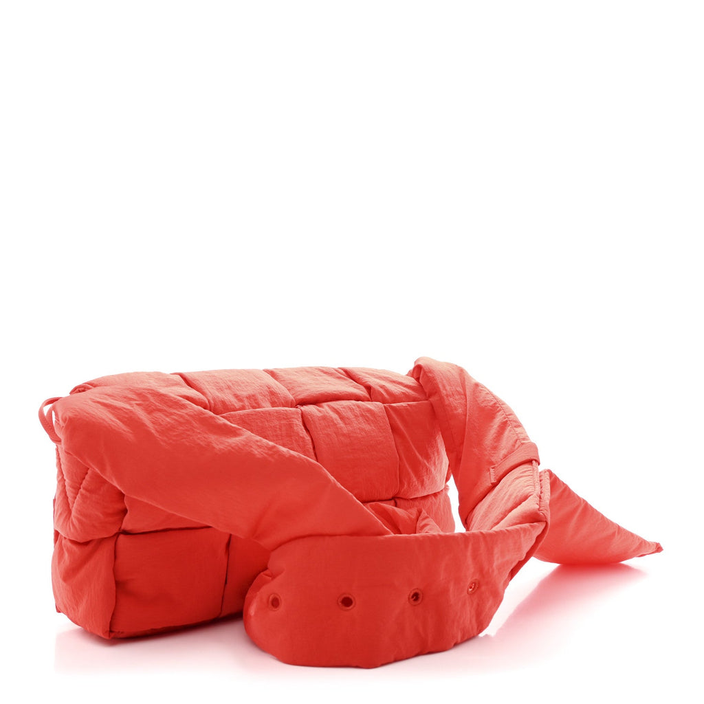 Nylon Intrecciato Padded Tech Cassette Bag Red