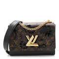 Calfskin Monogram Blossom Twist MM Black