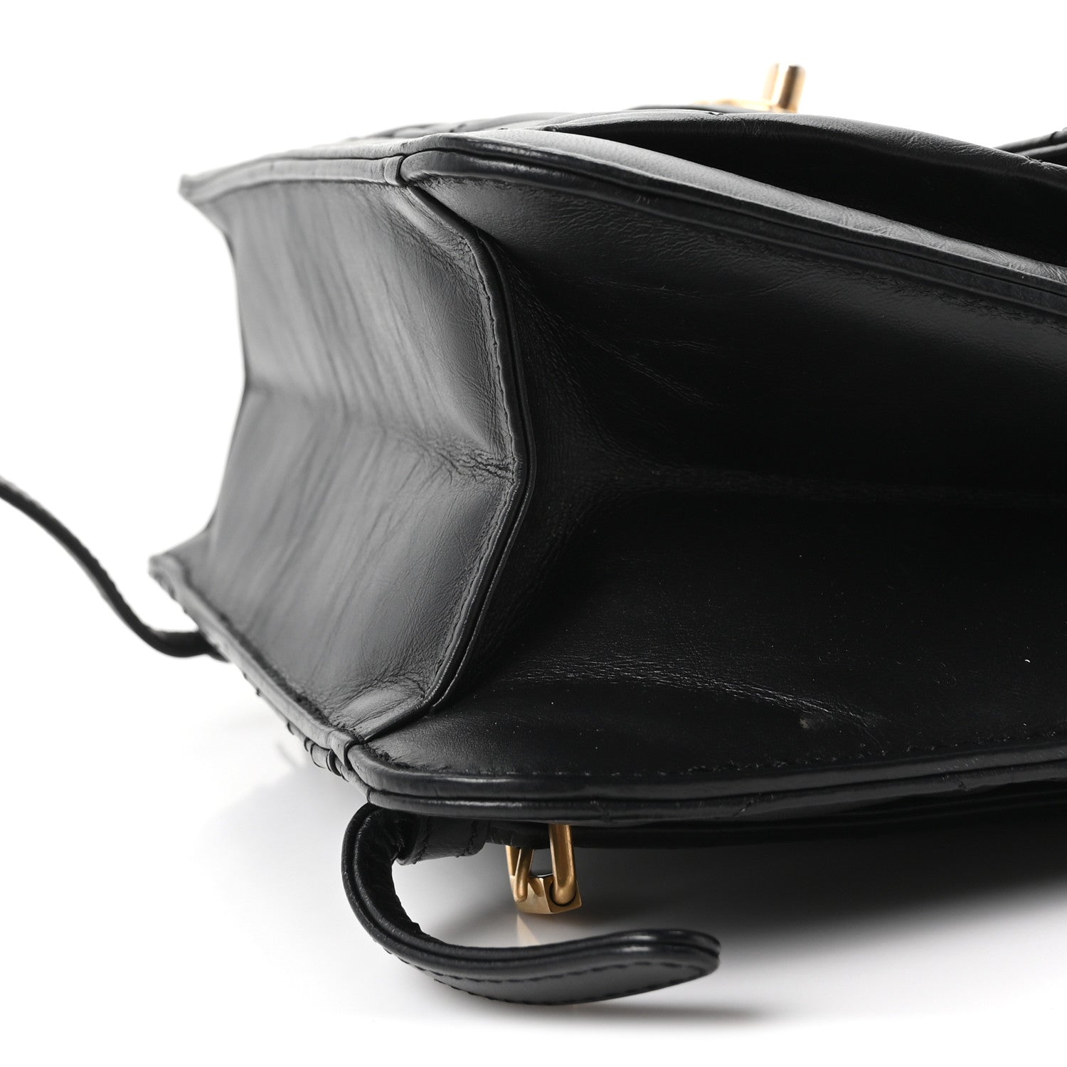 Aged Calfskin Quilted Double You Backpack Black