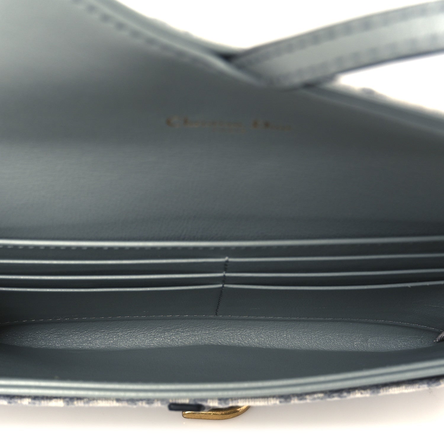 Oblique Saddle Chain Long Wallet Grey