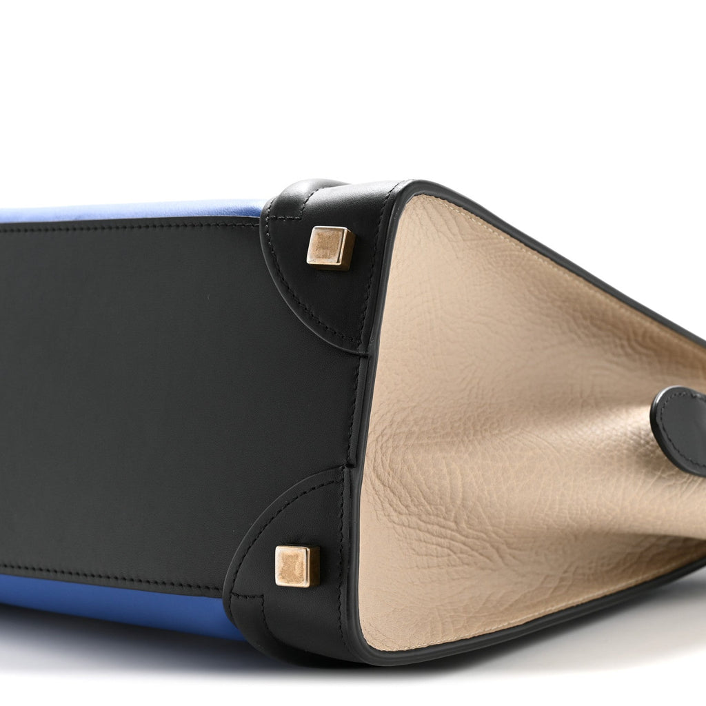 Smooth Calfskin Micro Tri-Color Luggage Indigo