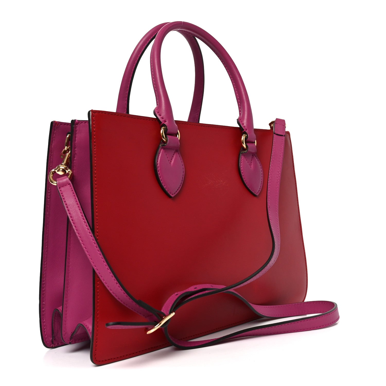 Calfskin Small Top Handle Bag Hibiscus Red New Rosette