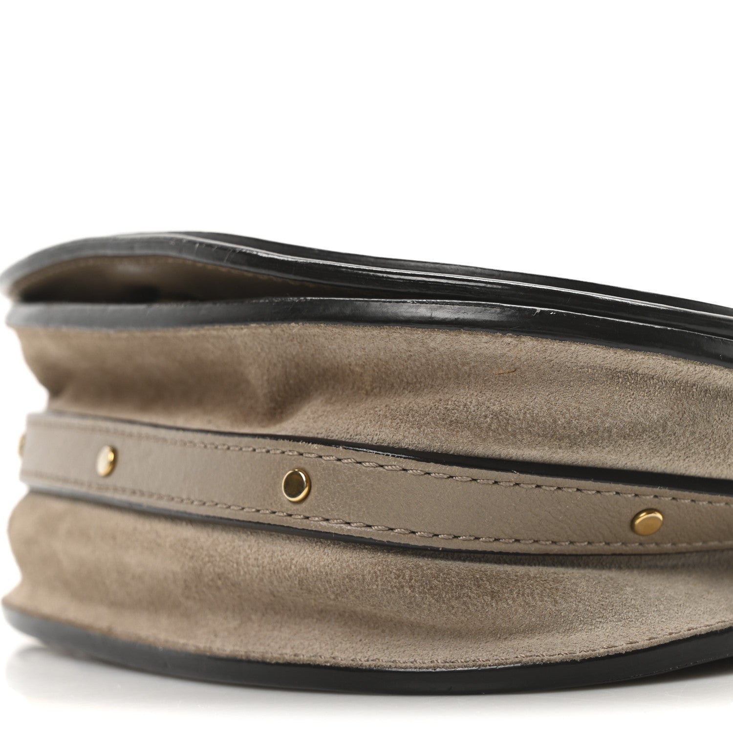 Calfskin Suede Small Nile Bracelet Bag Motty Grey