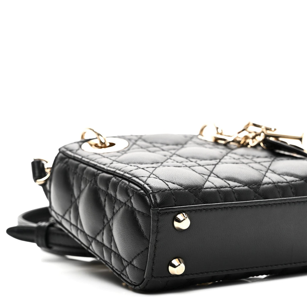 Lambskin Cannage Micro Lady Dior Black