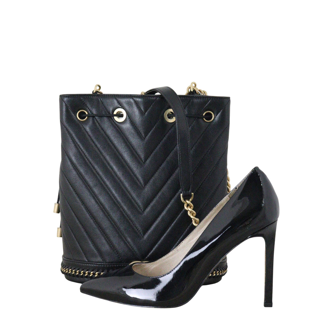 Chanel Paris Cosmopolite Bucket Bag Chevron