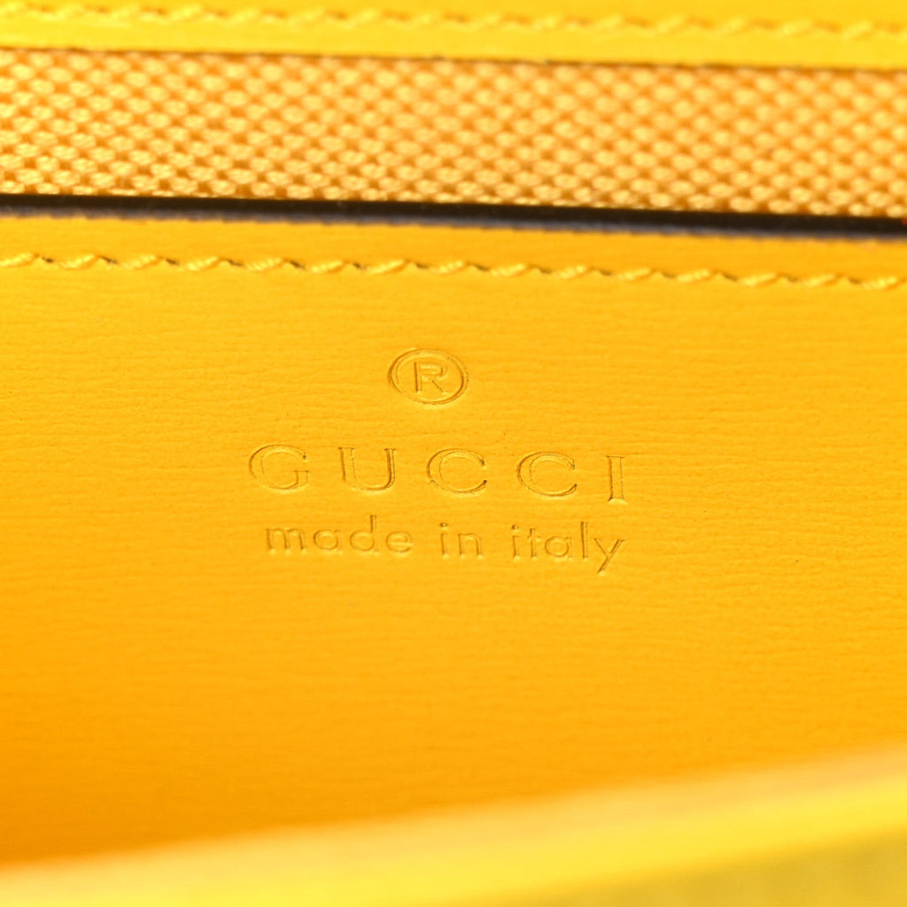 GG Monogram Scratch Lux Calfskin Mini Luce Shoulder Bag Yellow