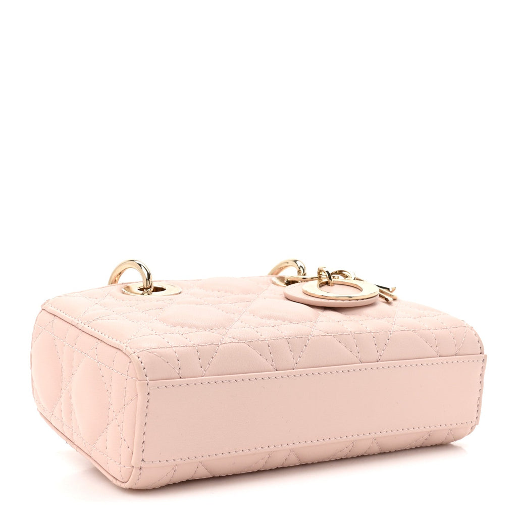 Lambskin Cannage Micro Lady D-Joy Powder Pink
