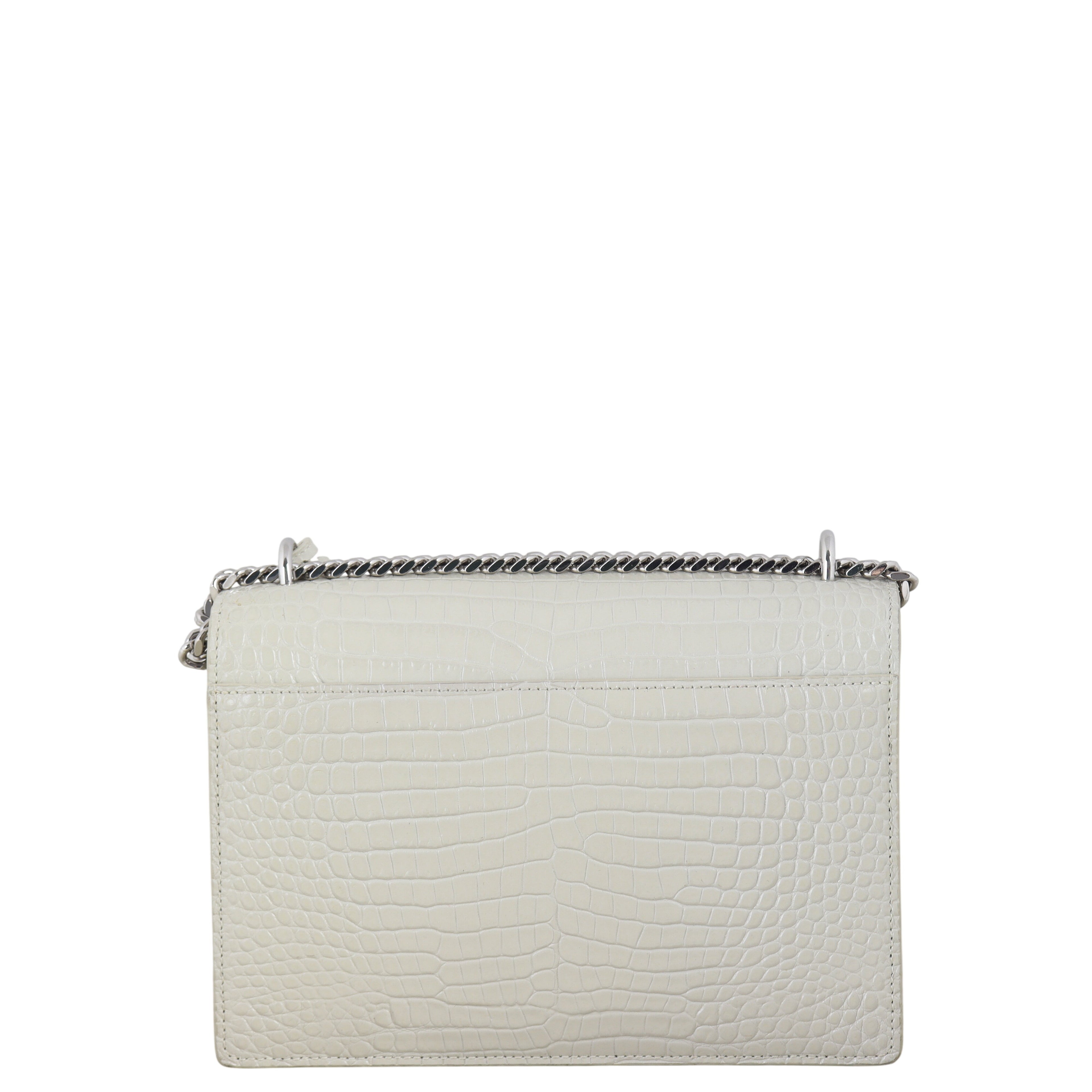 Saint Laurent Sunset Medium Croc-Embossed