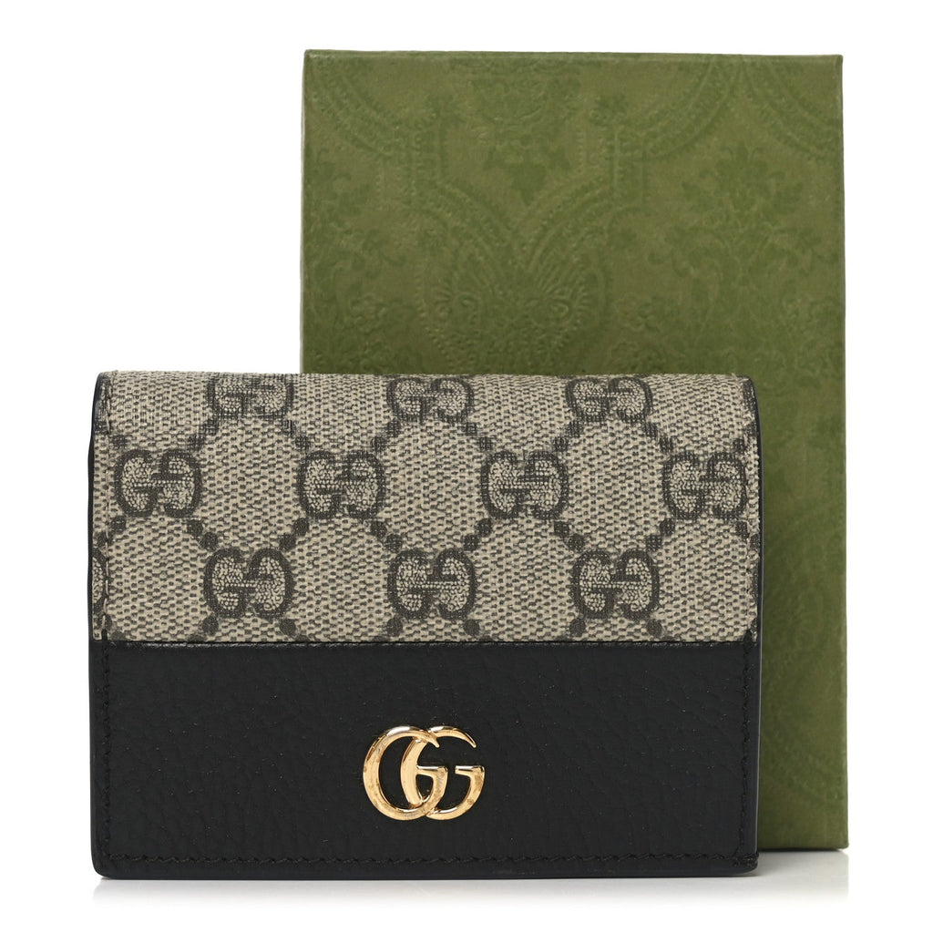 Dollar Calfskin GG Supreme Monogram GG Marmont  Case Black Beige Ebony
