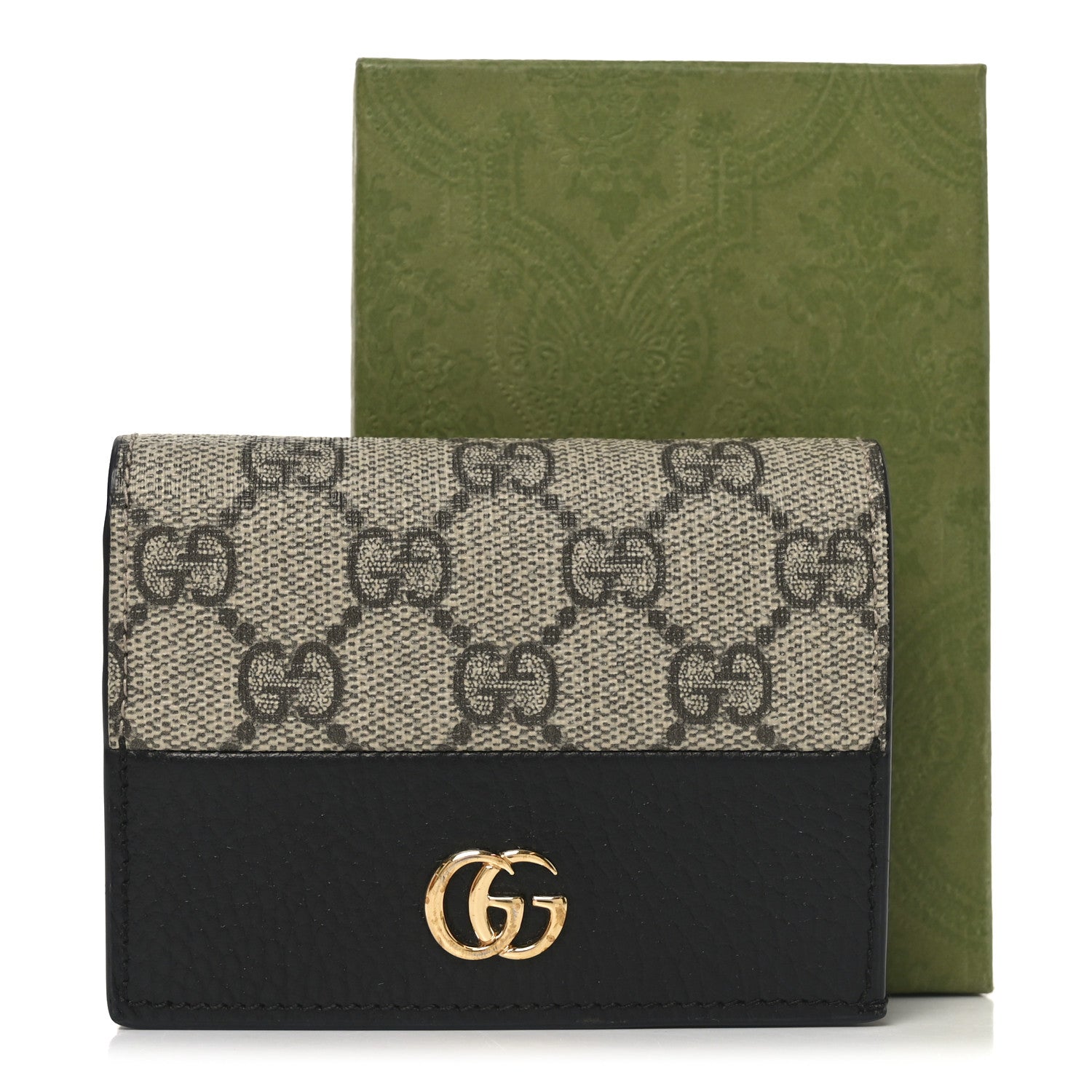 Dollar Calfskin GG Supreme Monogram GG Marmont  Case Black Beige Ebony