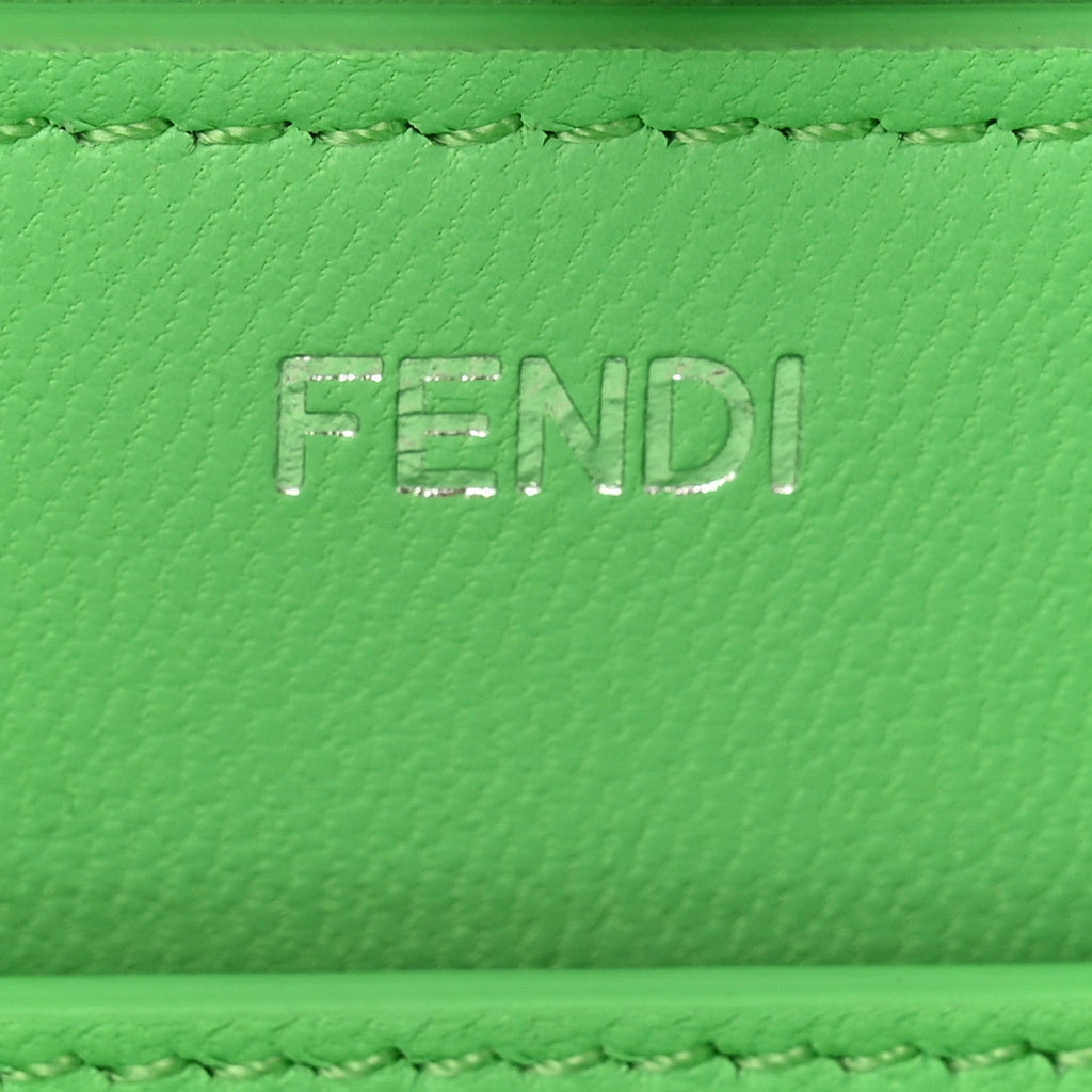 Vitello Seta Shiny Nappa Logo Embossed Laces Medium Peekaboo I SEE U Satchel Edamame
