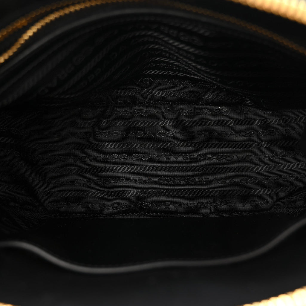 City Calf Small Triangle Shoulder Bag Black