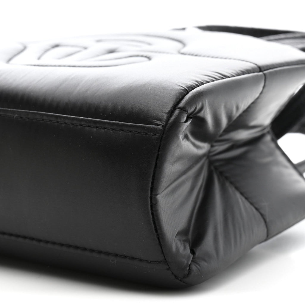 Nylon Small Puff Shopping Bag Black