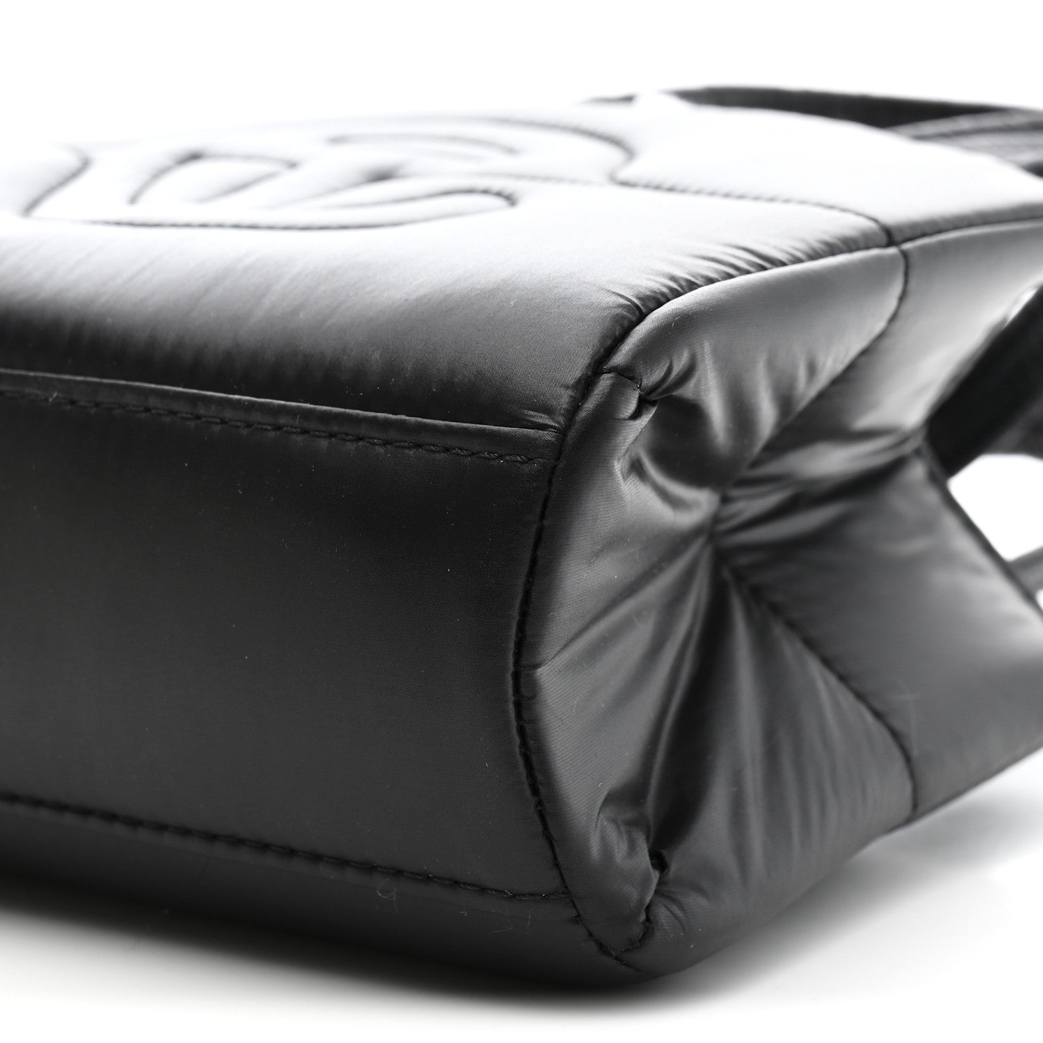 Nylon Small Puff Shopping Bag Black