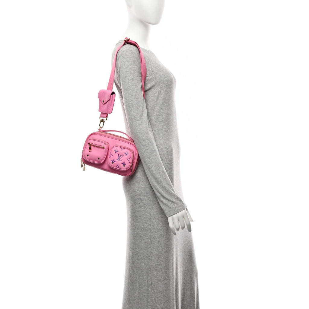 Calfskin Embossed Monogram Vuittamins Utility Crossbody Rose Violet