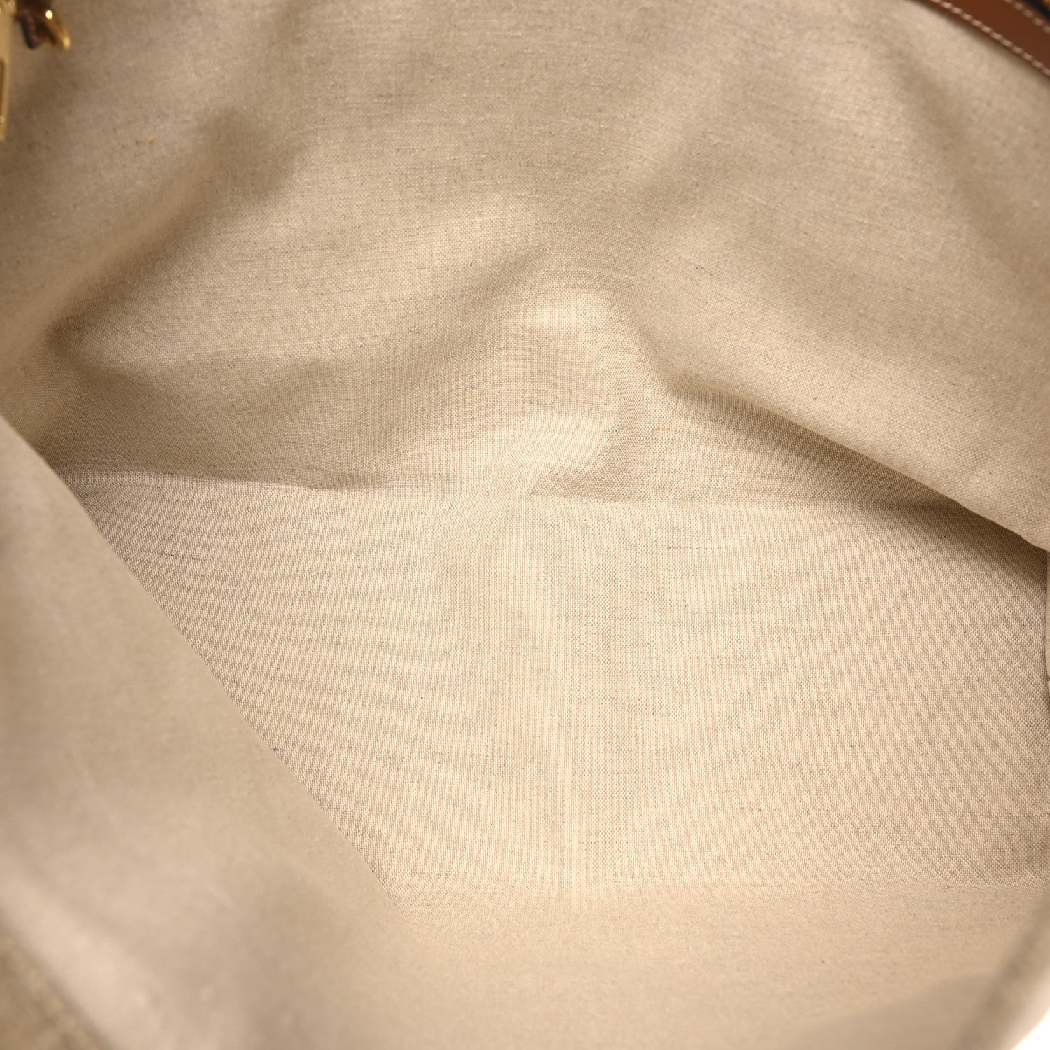 Canvas Calfskin Paris Horizontal Cabas Tan