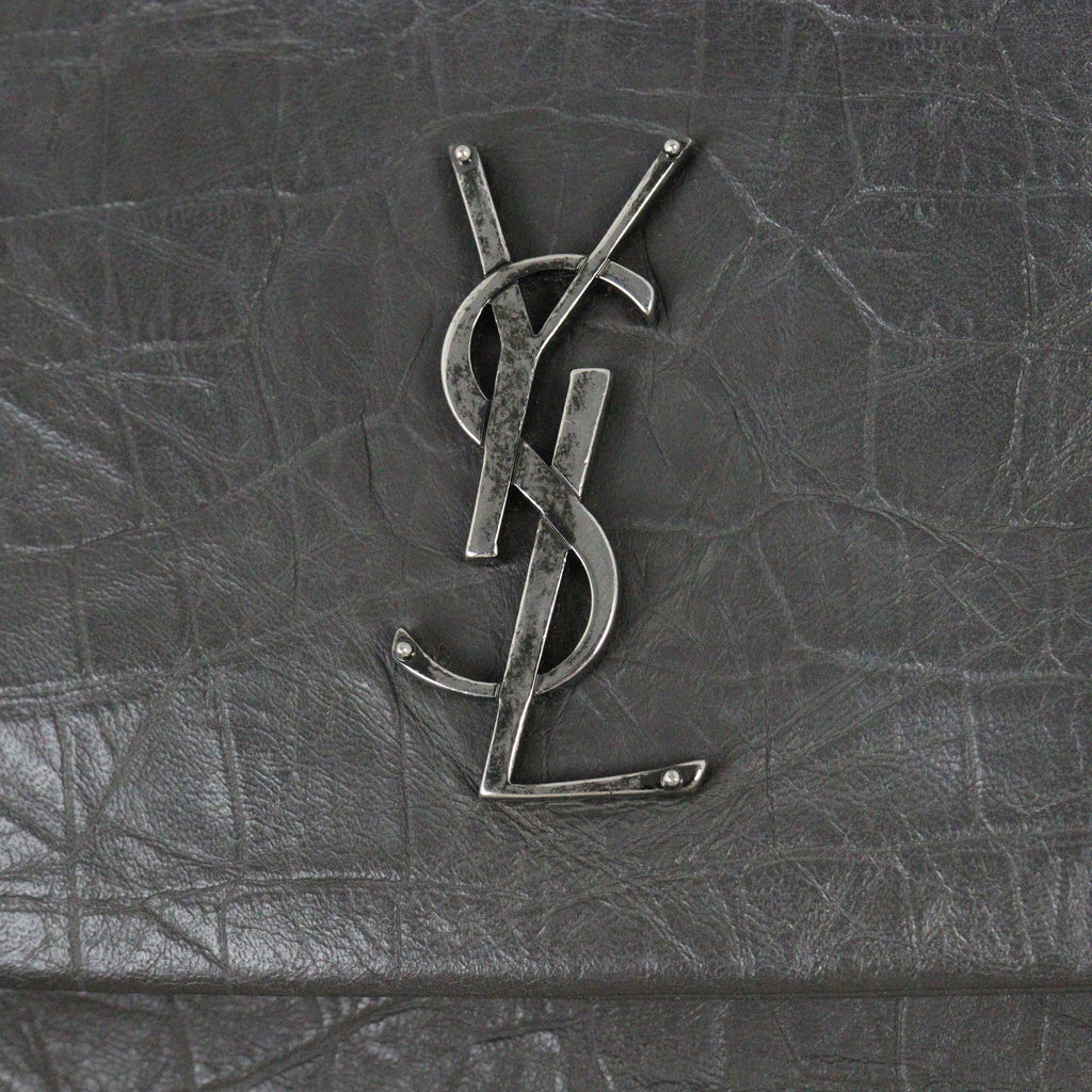Saint Laurent West Hollywood Medium Croc-Embossed