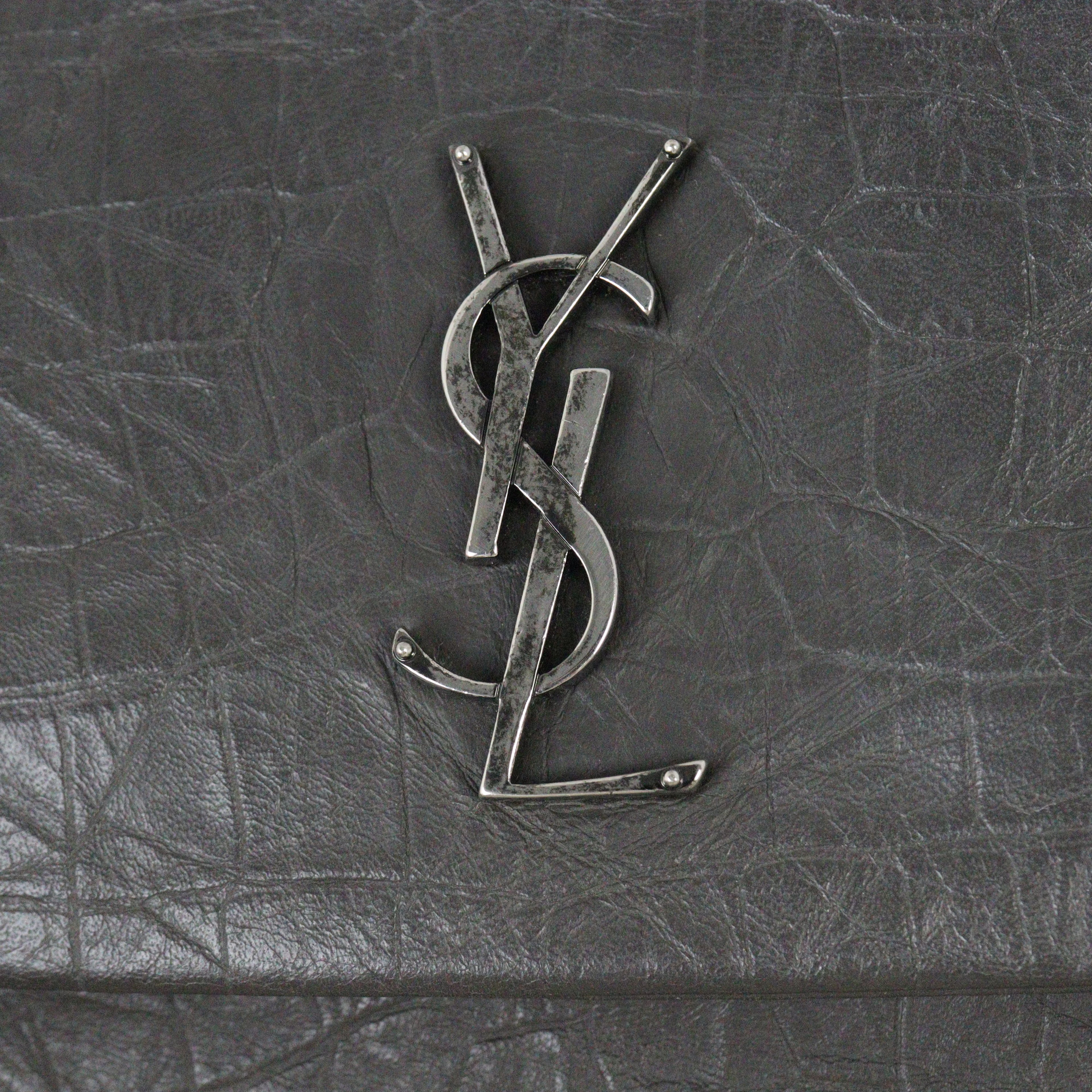 Saint Laurent West Hollywood Medium Croc-Embossed