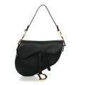 Grained Calfskin Saddle Bag Black