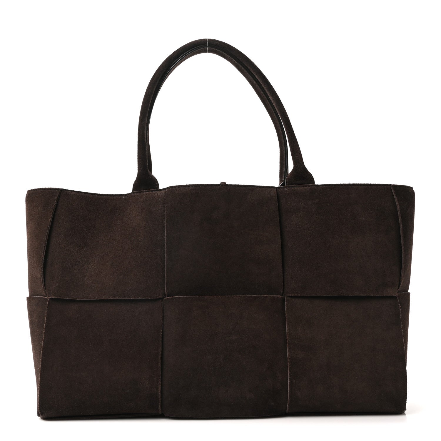 Suede Maxi Intrecciato Small Arco Tote Fondente
