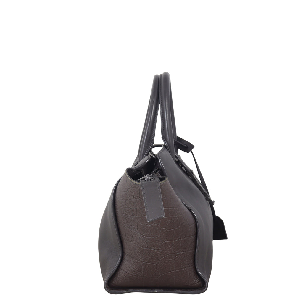 Saint Laurent Downtown Cabas Croc-Embossed