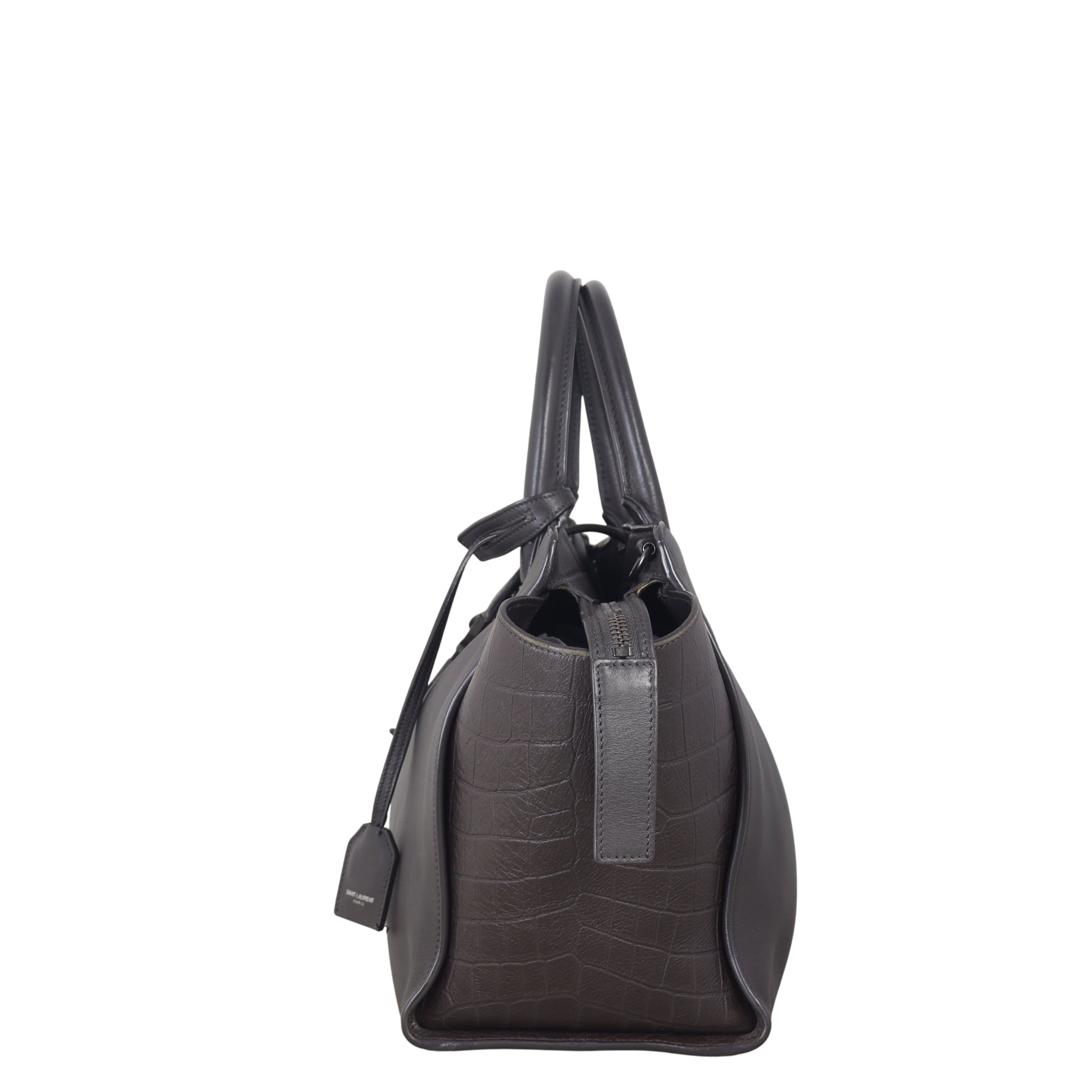 Saint Laurent Downtown Cabas Croc-Embossed