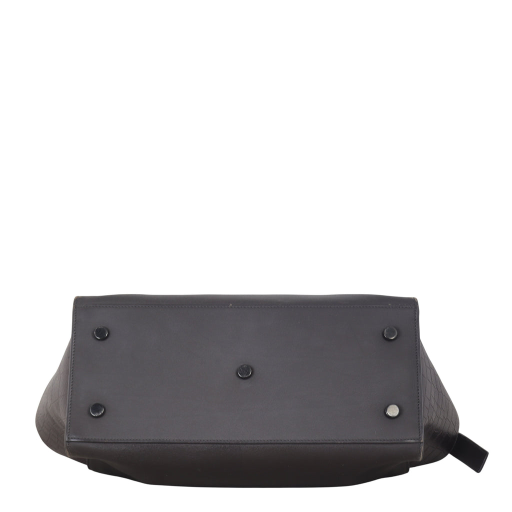 Saint Laurent Downtown Cabas Croc-Embossed