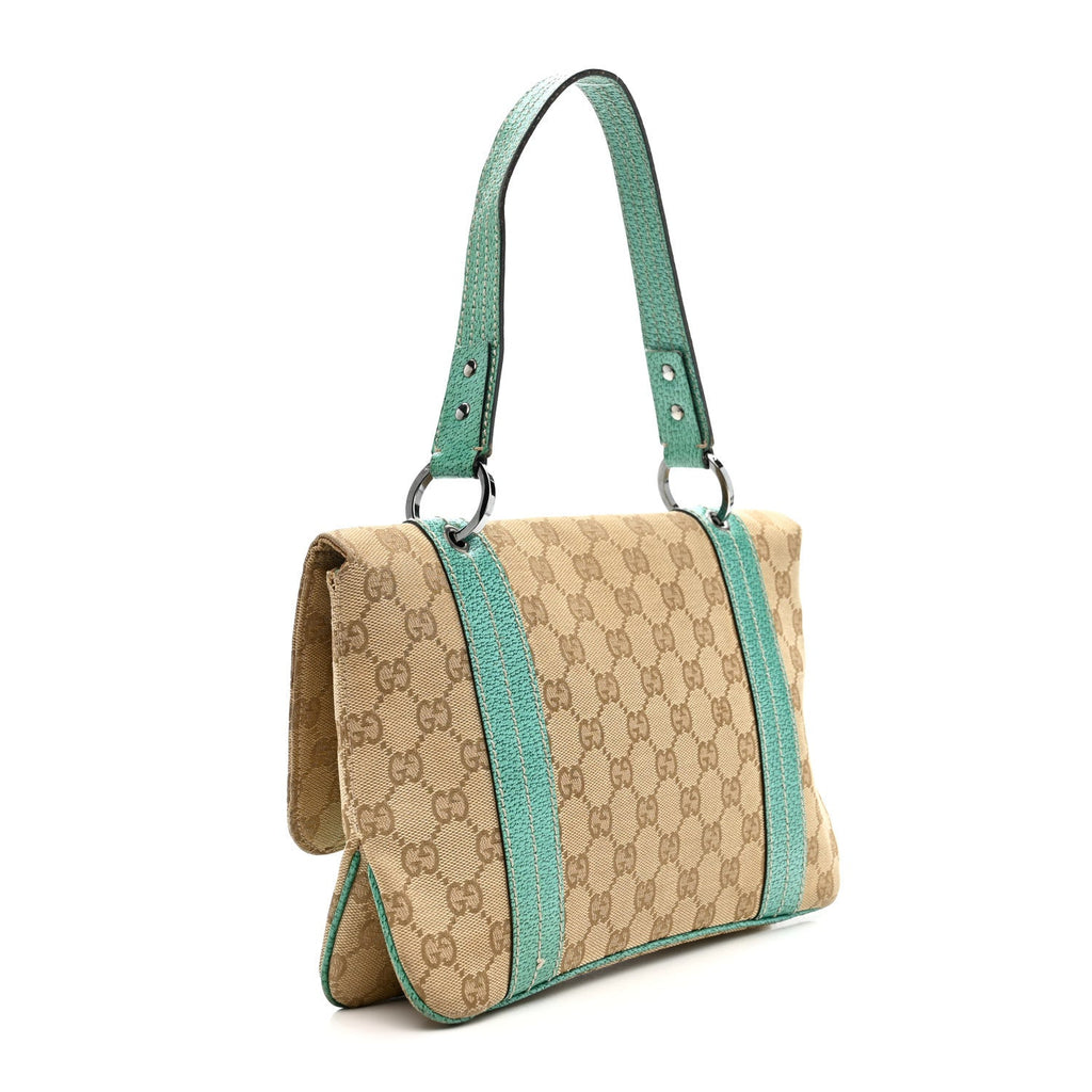 Monogram Satchel Bag Turquoise