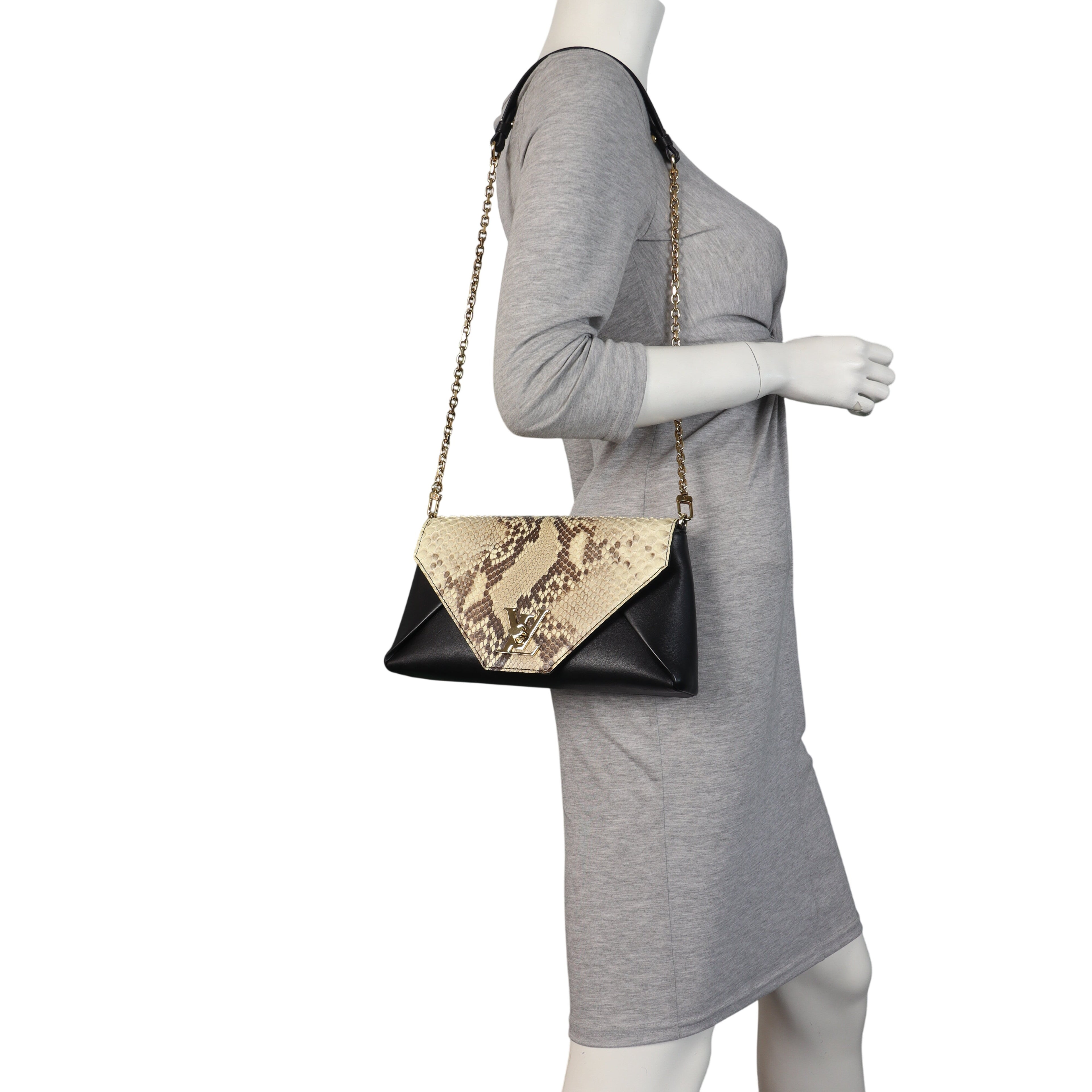Louis Vuitton Love Note Chain Clutch Python
