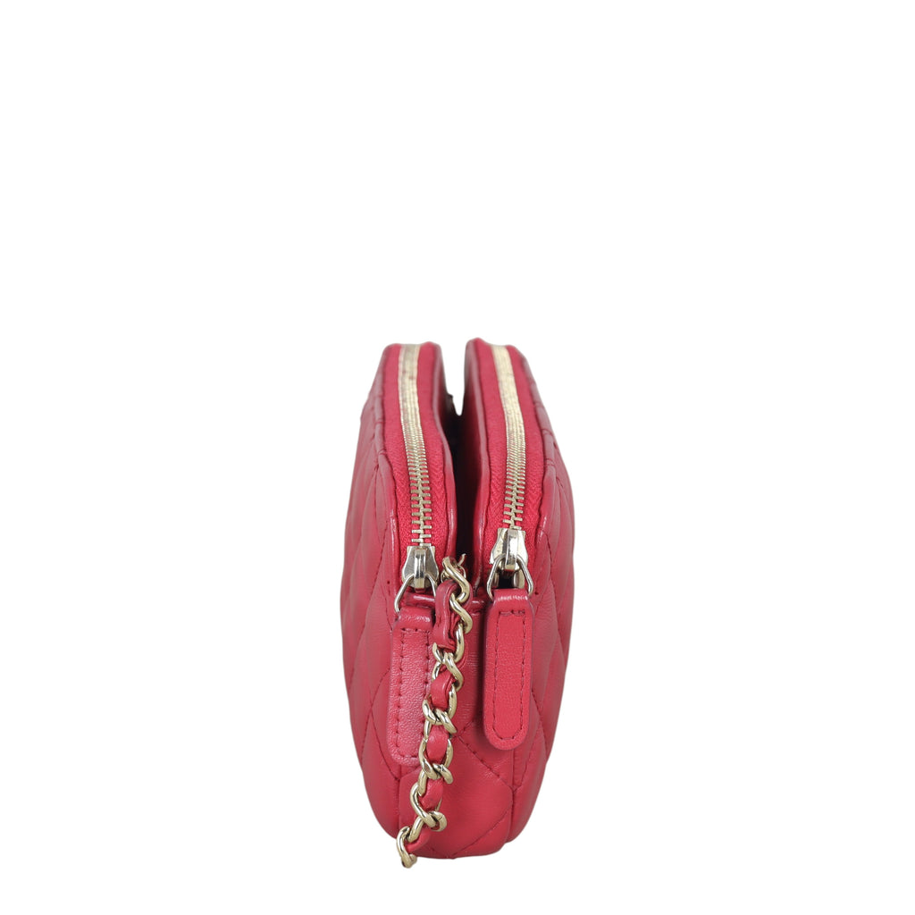 Chanel CC Double Zip Clutch with Chain
