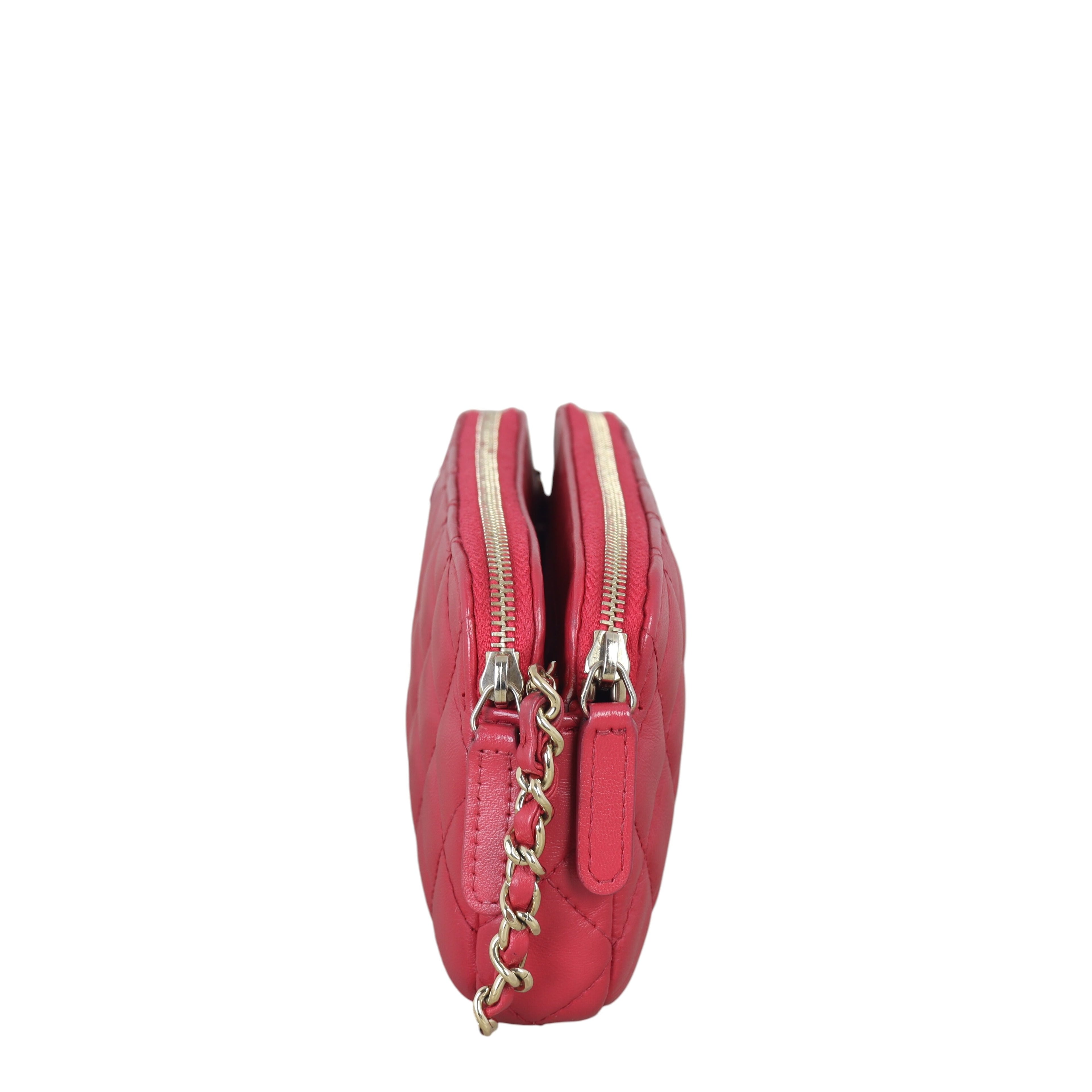 Chanel CC Double Zip Clutch with Chain