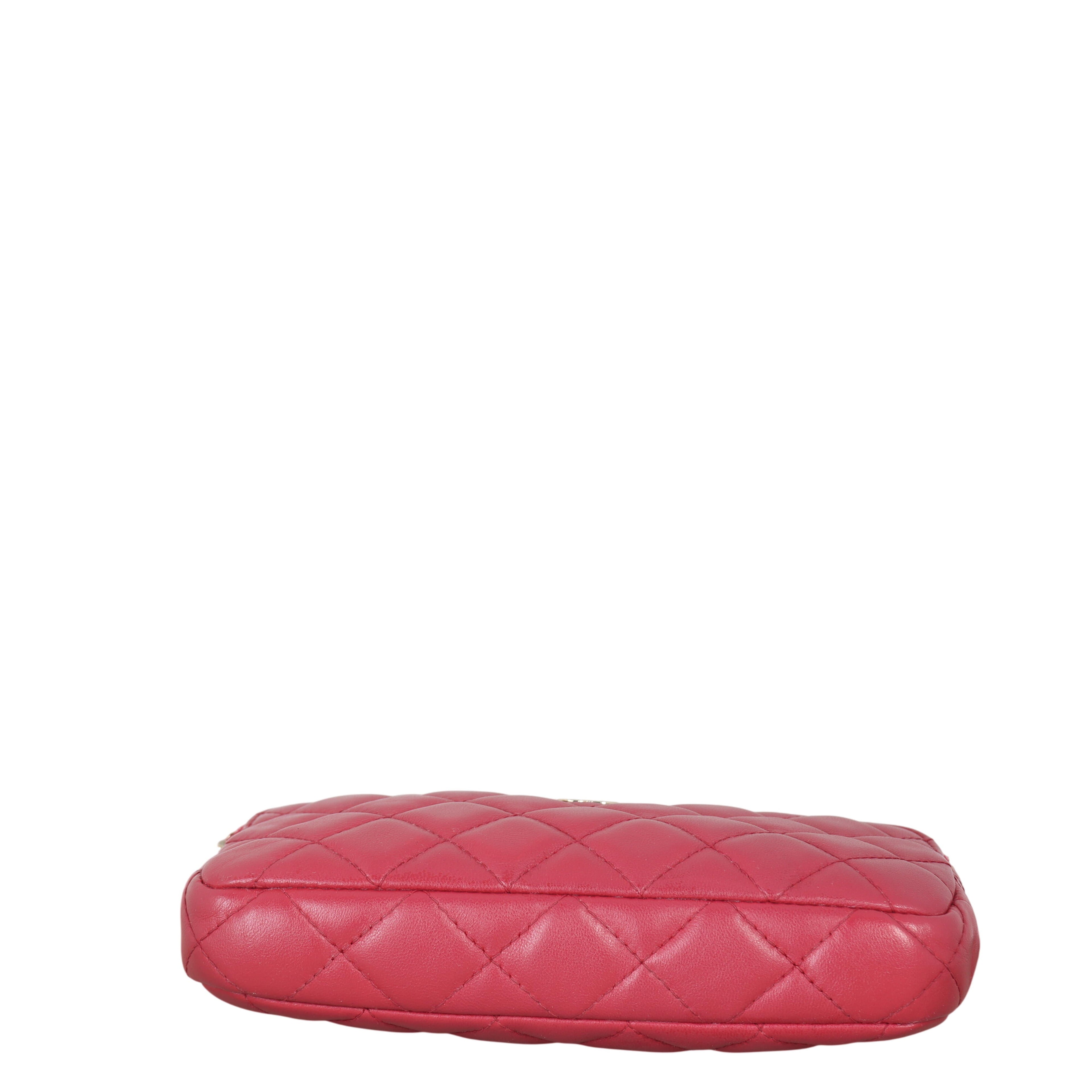 Chanel CC Double Zip Clutch with Chain
