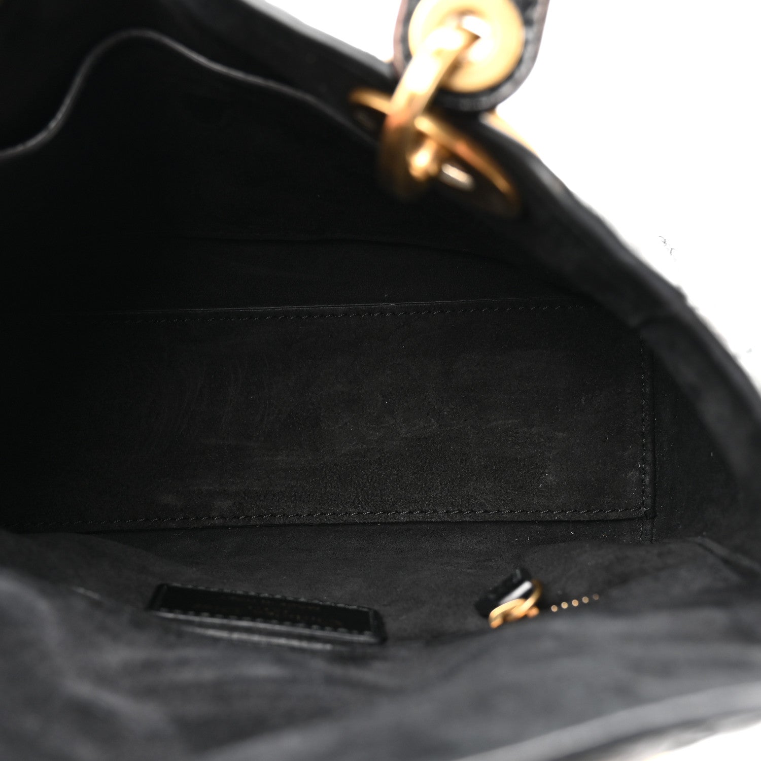 Crinkled Patent Cannage Small Lucky Badges My Lady Dior Black