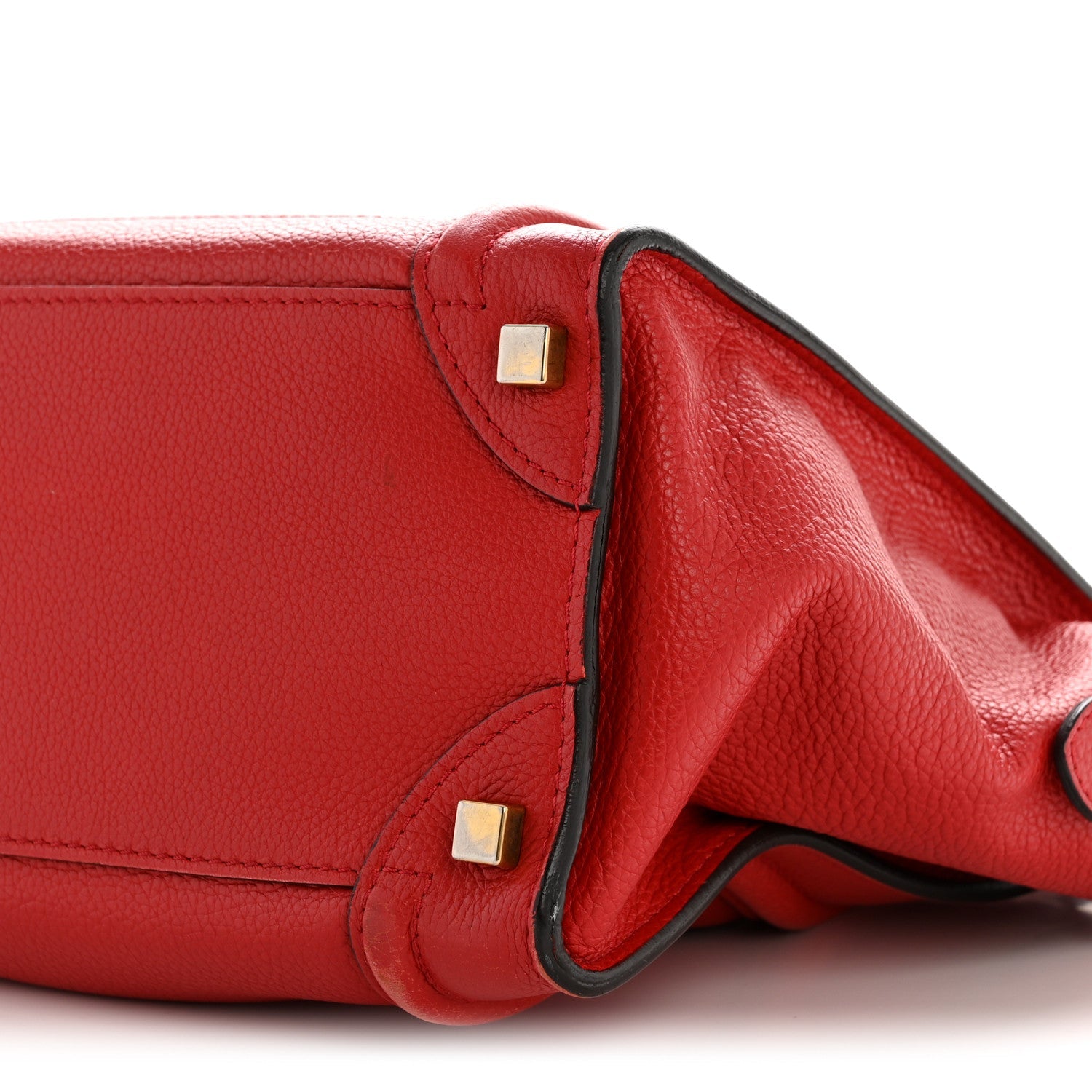 Drummed Calfskin Micro Luggage Red