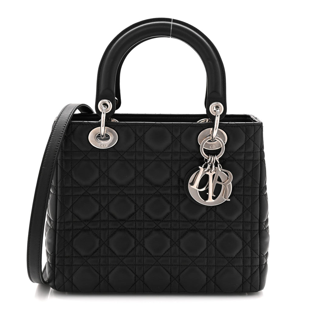Lambskin Cannage Medium Lady Dior Black