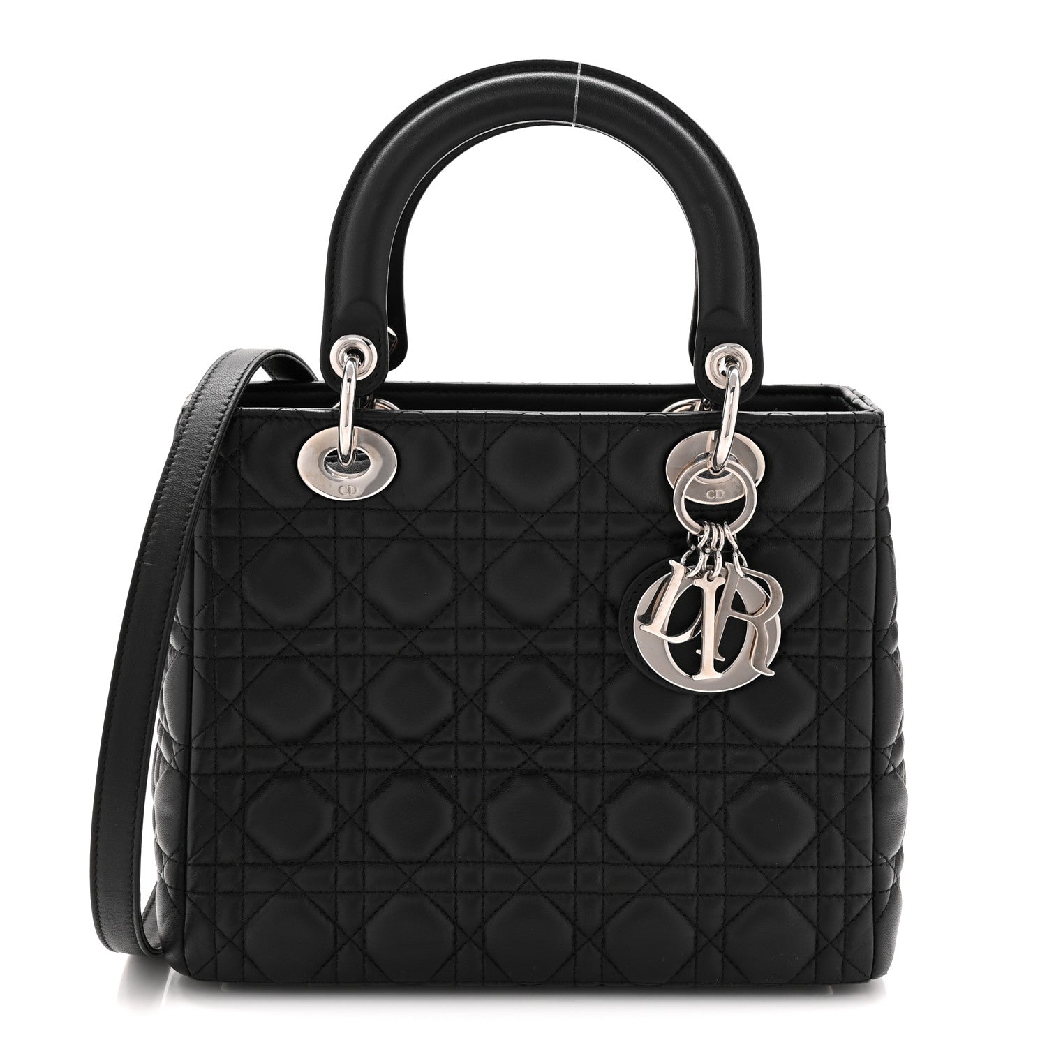 Lambskin Cannage Medium Lady Dior Black