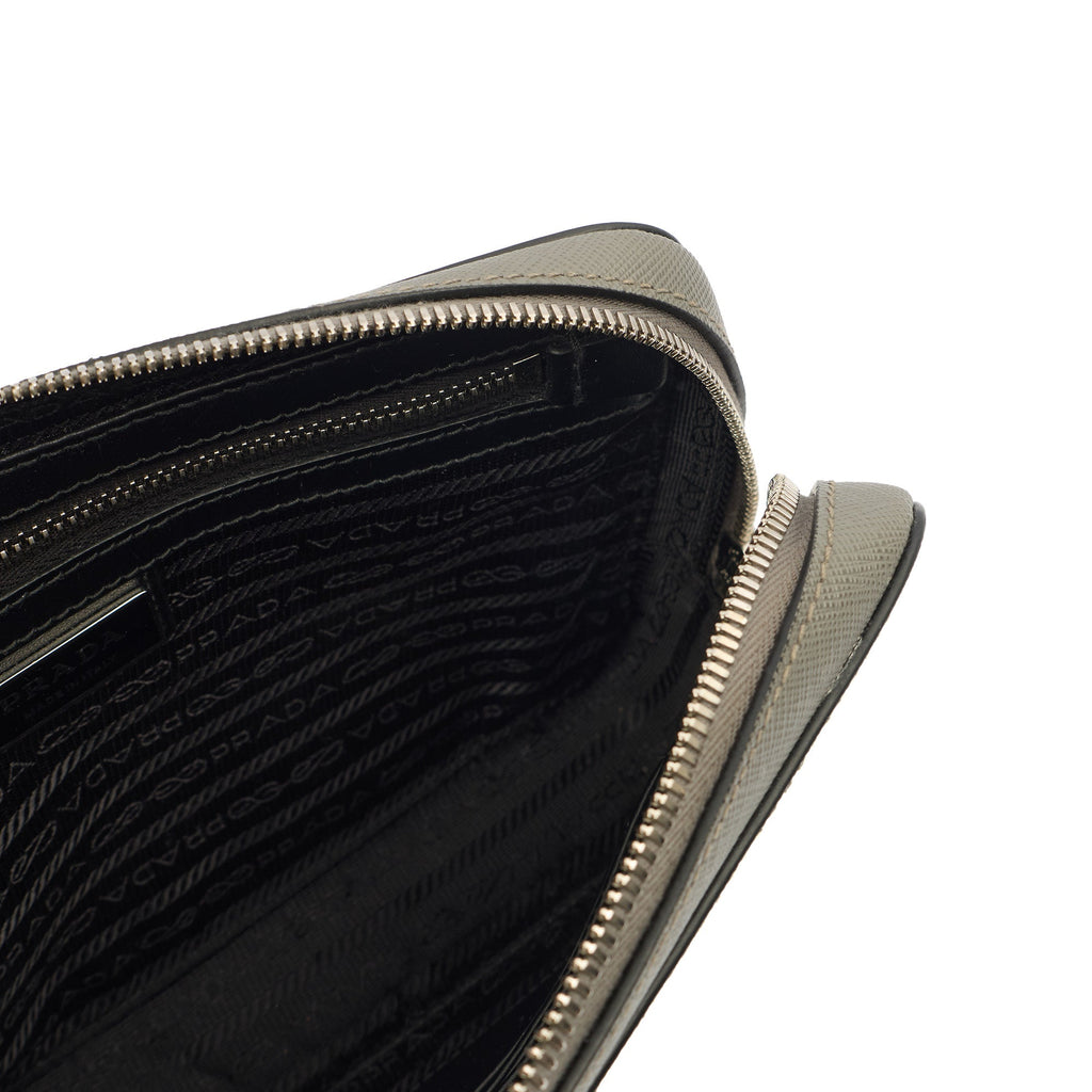 Prada Clutch Brique - Small in Grey, Calfskin
