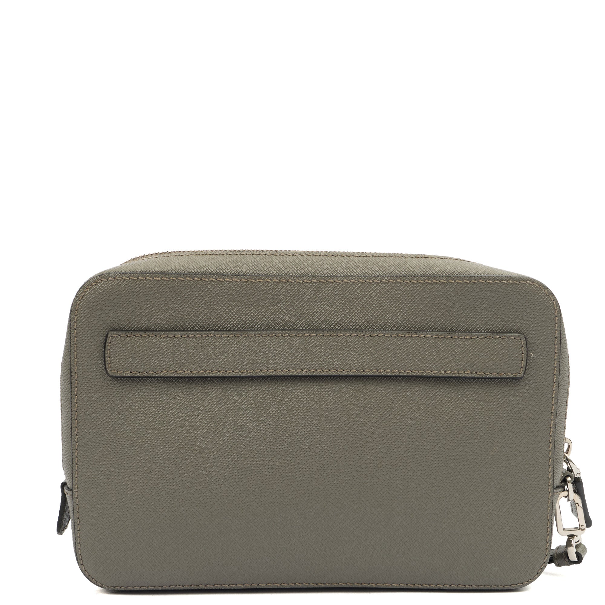 Prada Clutch Brique - Small in Grey, Calfskin