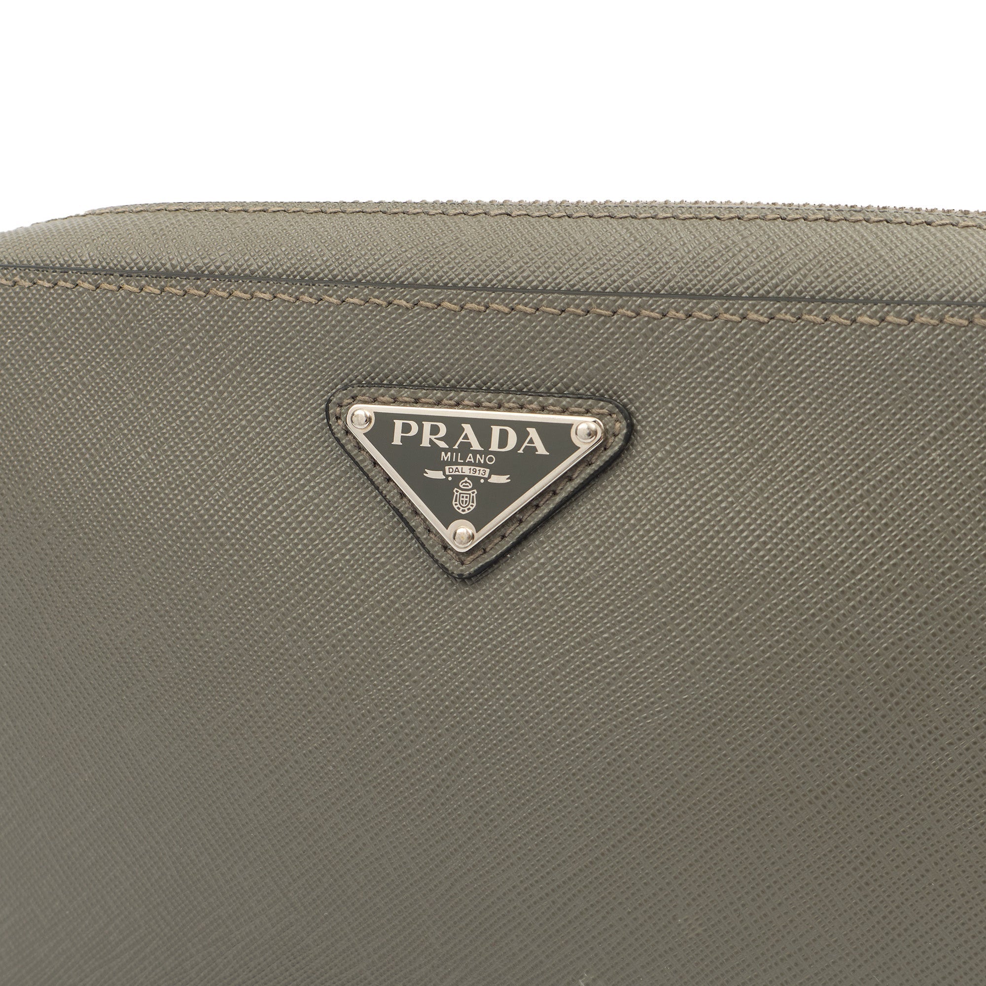 Prada Clutch Brique - Small in Grey, Calfskin