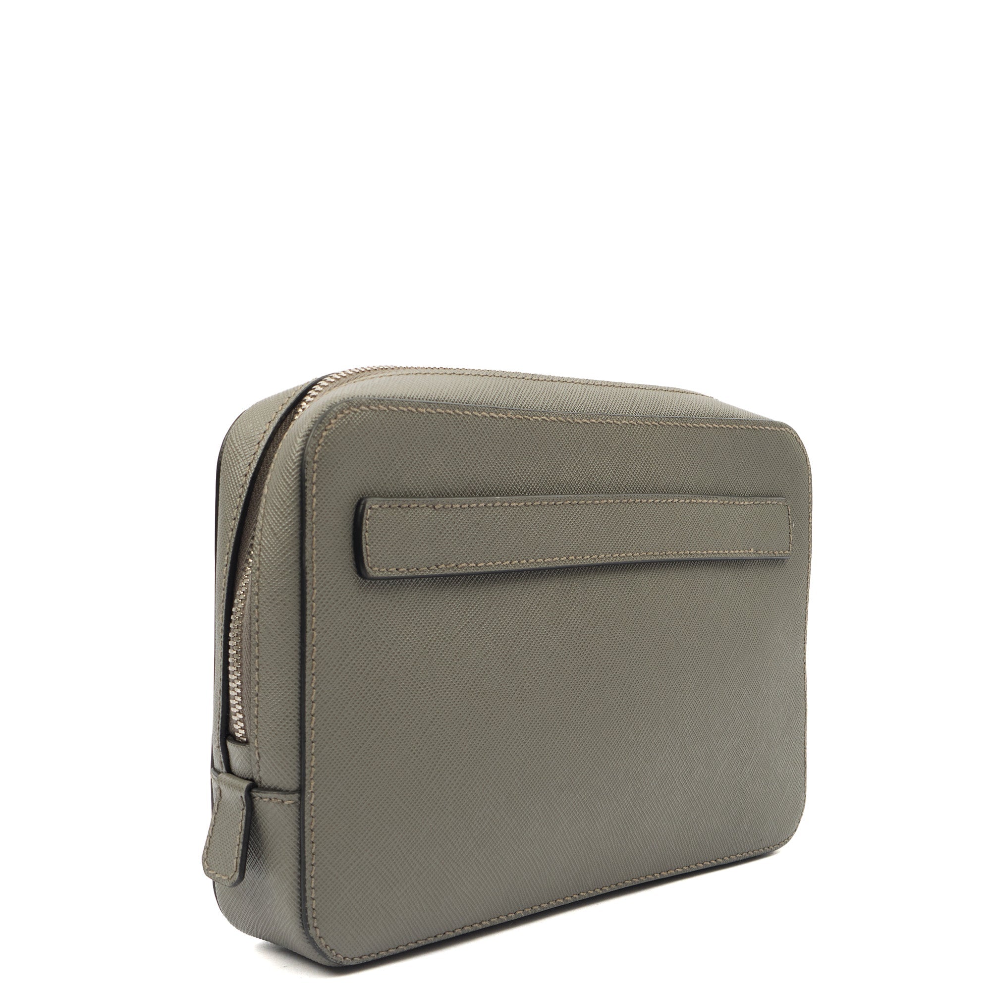 Prada Clutch Brique - Small in Grey, Calfskin