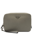 Prada Clutch Brique - Small in Grey, Calfskin