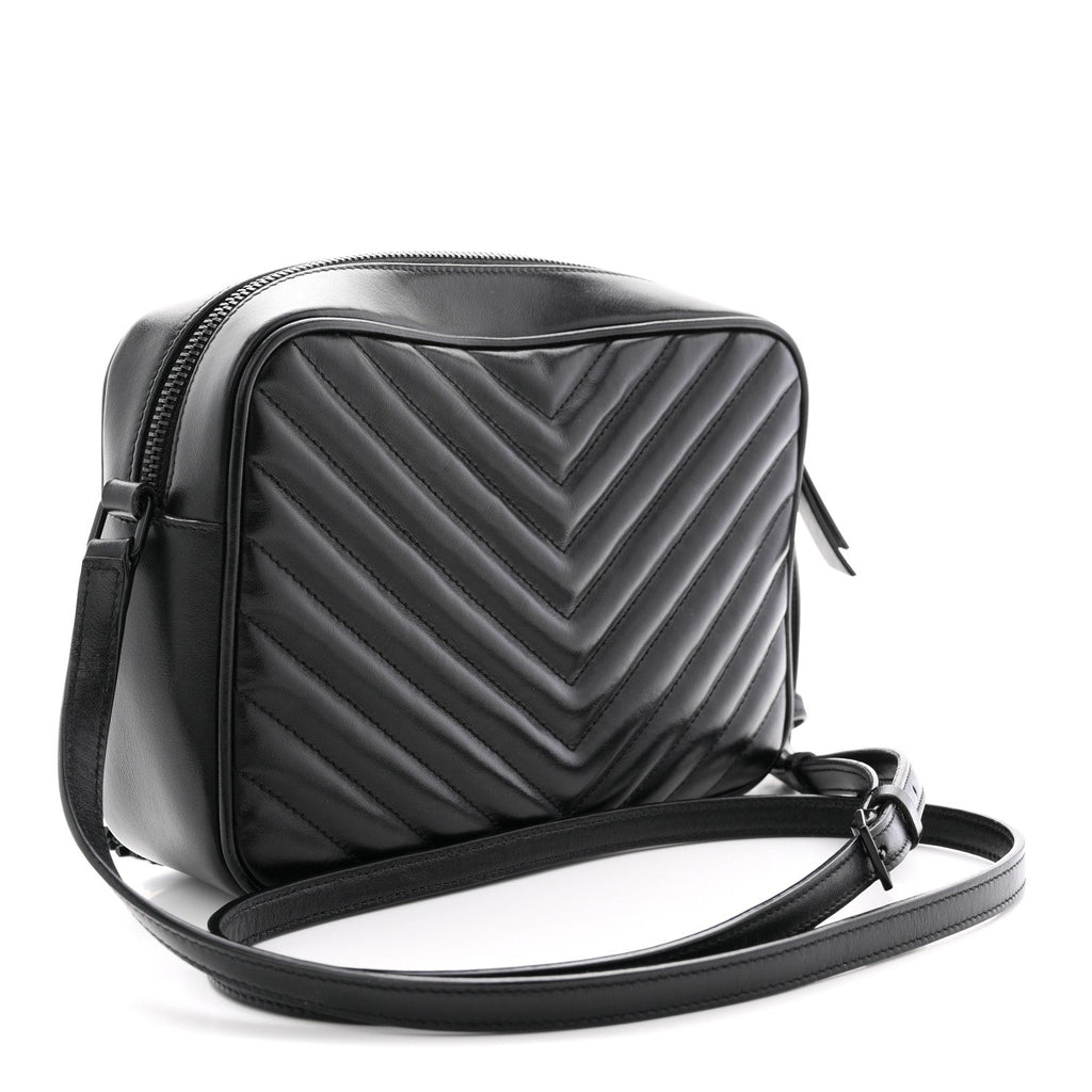 Calfskin Matelasse Monogram Monochrome Lou Camera Bag Black