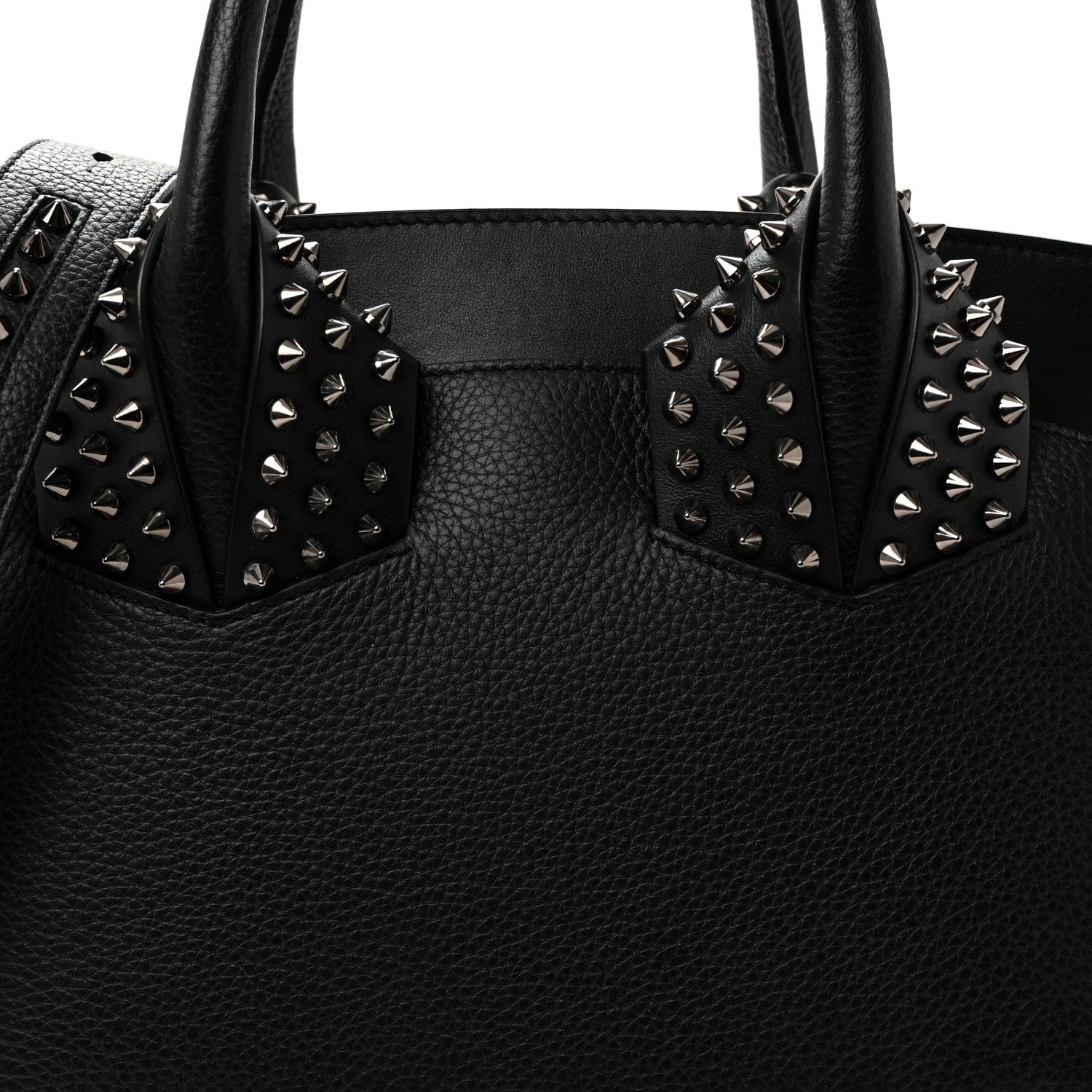Grained Calfskin Spike Small Eloise Tote Black
