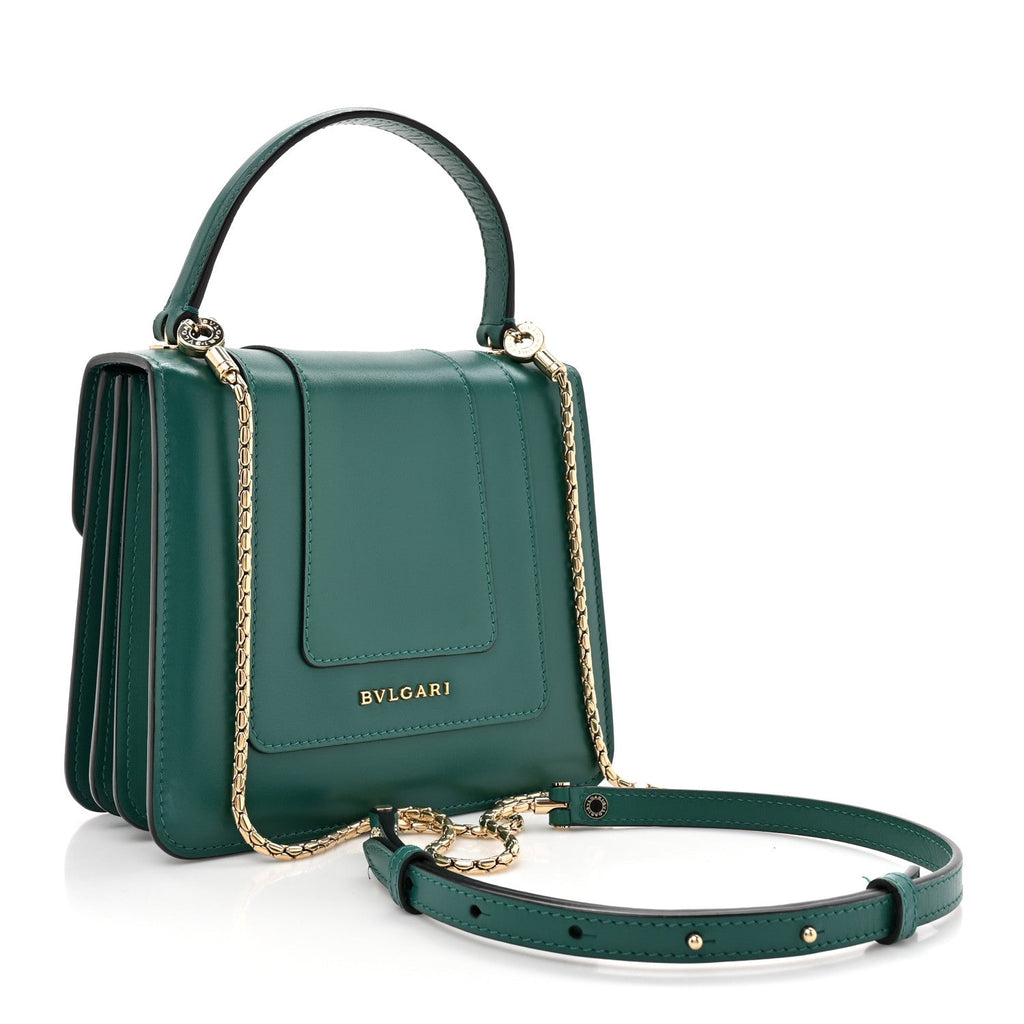 Calfskin Serpenti Forever Top Handle Emerald Green