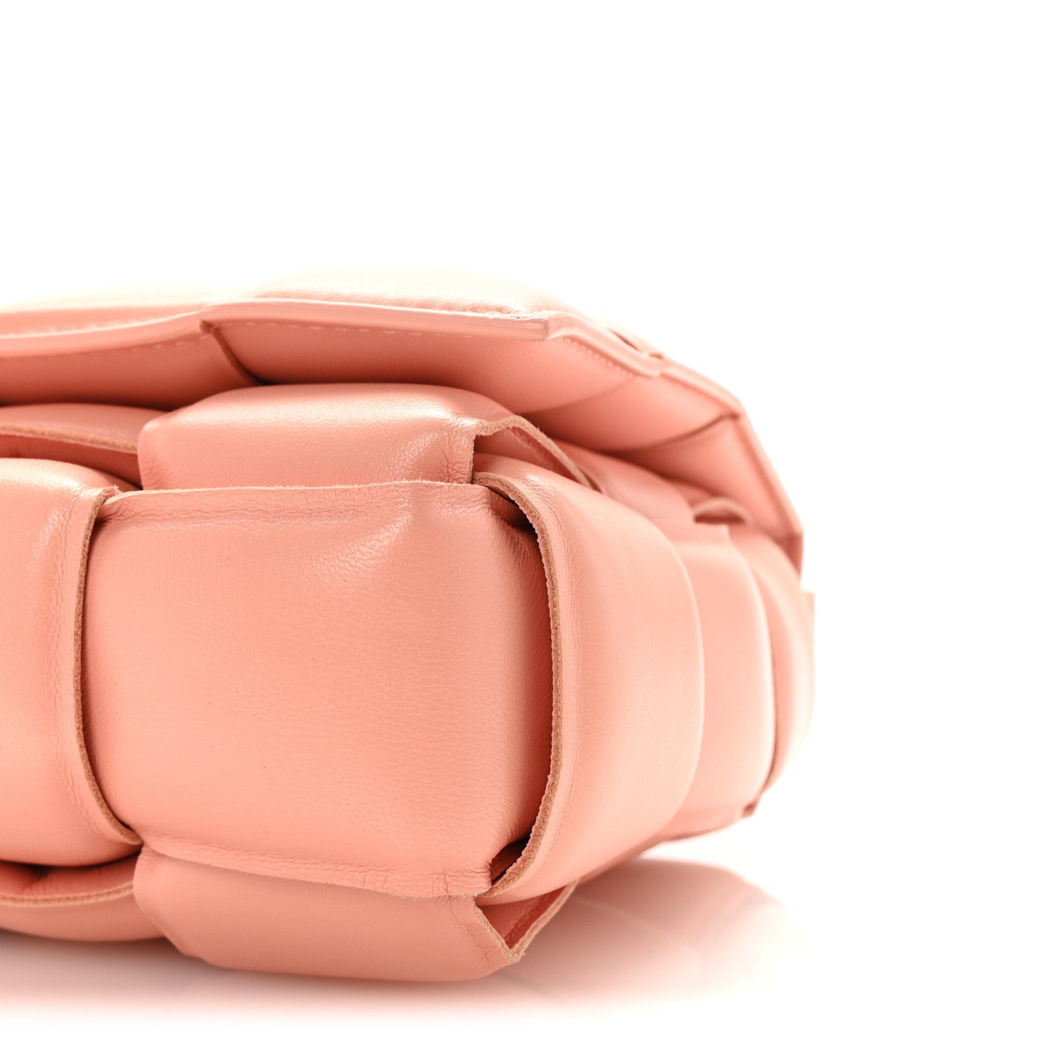 Nappa Maxi Intreccio Padded Cassette Crossbody Bag Peachy