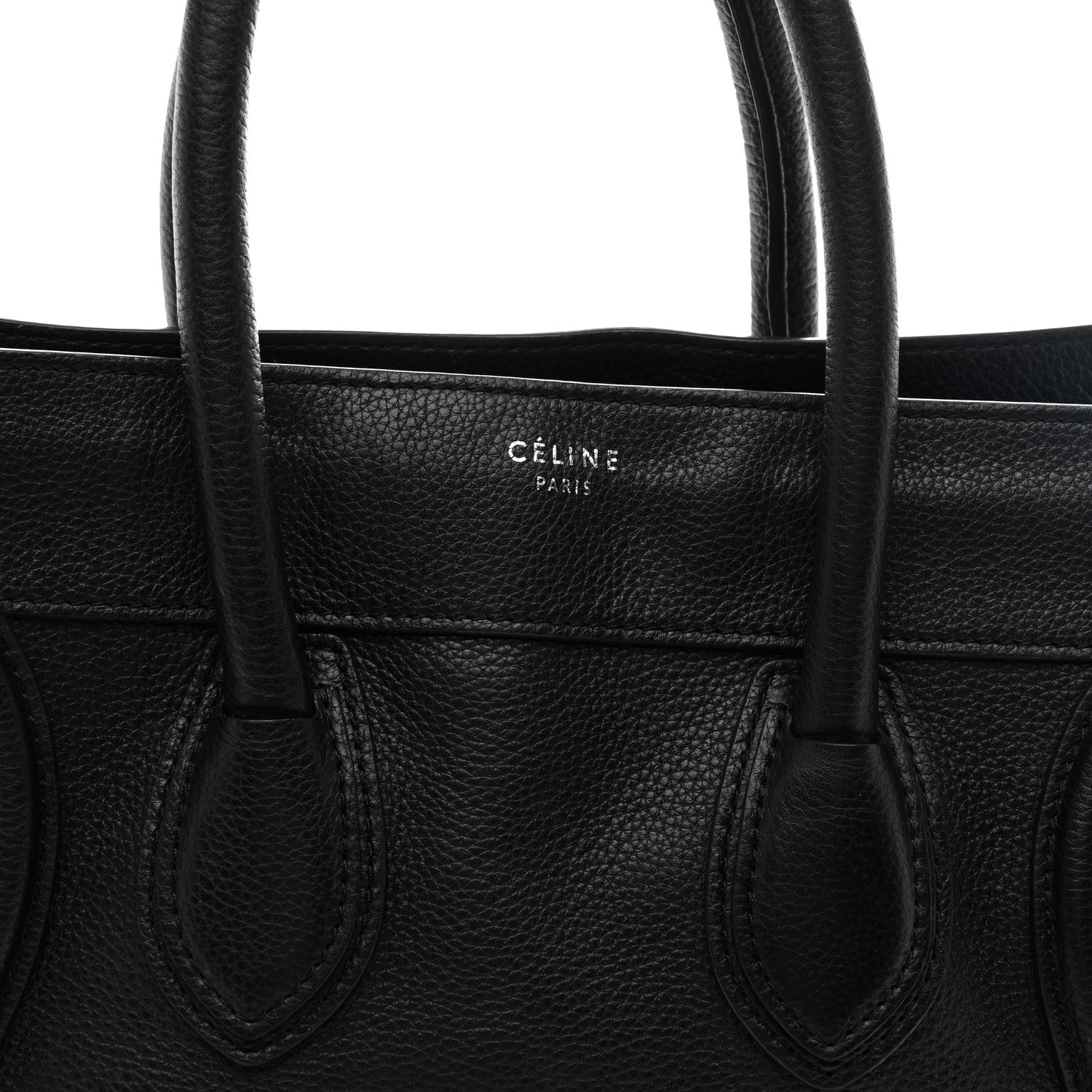 Drummed Calfskin Mini Luggage Black